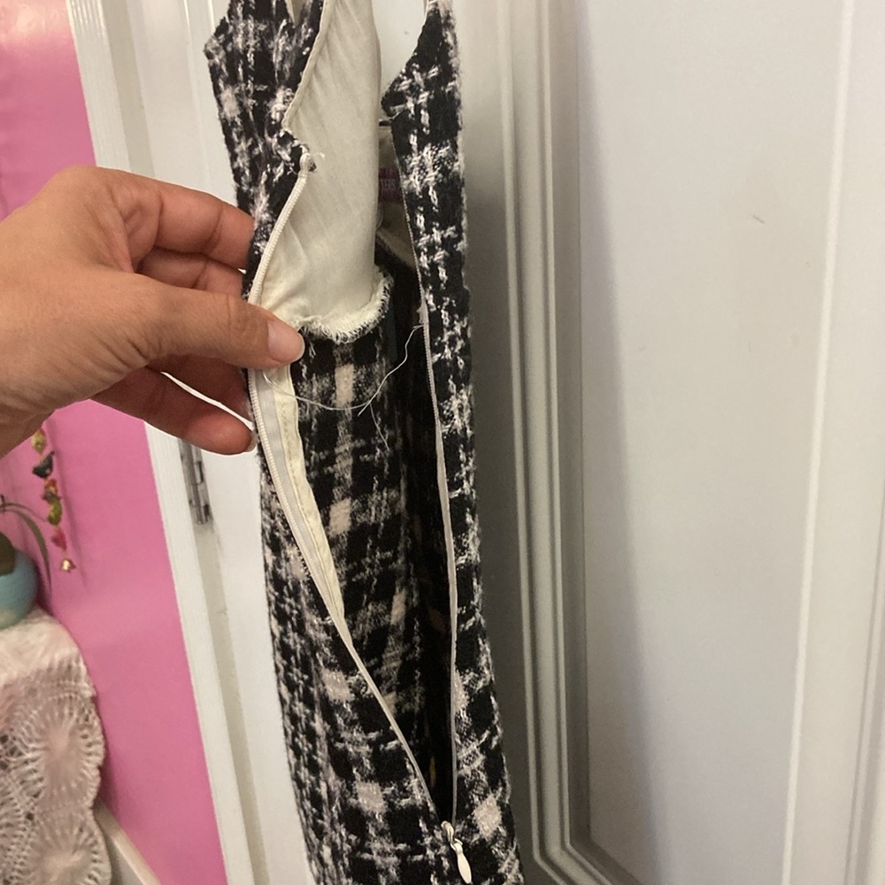 Urban, Outfitters, mini, party, Black, White, Checkered, dress, date, school - Picture 4 of 6